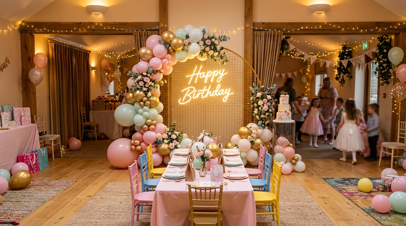 Children birthday party room setup